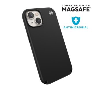 Speck Presidio2 Pro Microban MagSafe iPhone 16e / 14 / 13 ütésálló szilikon hátlap tok - fekete