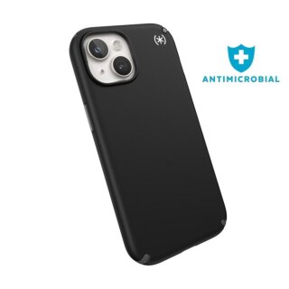 Speck Presidio2 Pro Microban iPhone 16e / 15 / 14 / 13 ütésálló szilikon hátlap tok - fekete