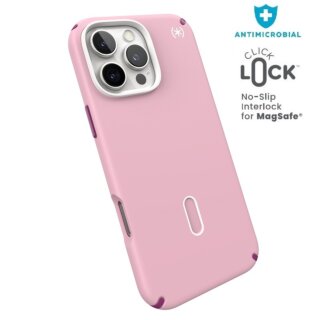 Speck Presidio2 Pro MagSafe iPhone 16 Pro Max ütésálló szilikon hátlap tok - rózsaszín