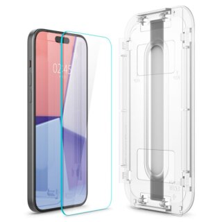 Spigen GLAS.tR EZ Fit iPhone 15 Plus kijelzővédő üvegfólia felhelyezőkerettel - 2db