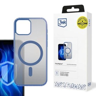3mk Frosty MagCase MagSafe iPhone 15 ütésálló kemény hátlap tok - kék/átlátszó