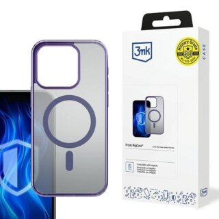 3mk Frosty MagCase MagSafe iPhone 15 Pro Max ütésálló kemény hátlap tok - lila/átlátszó