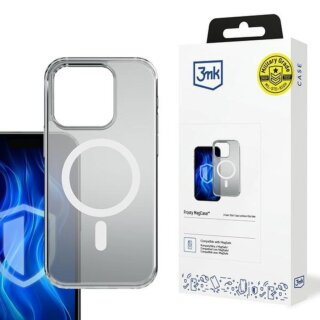 3mk Frosty MagCase MagSafe iPhone 15 Pro Max ütésálló kemény hátlap tok - fehér/átlátszó
