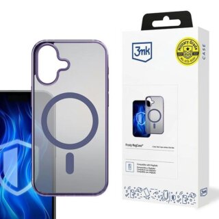 3mk Frosty MagCase MagSafe iPhone 16 Plus ütésálló kemény hátlap tok - lila/átlátszó