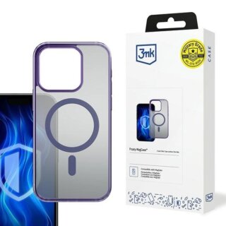 3mk Frosty MagCase MagSafe iPhone 16 Pro Max ütésálló kemény hátlap tok - lila/átlátszó