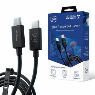 3mk Hyper ThunderBolt USB-C - USB-C kábel 5A - 100cm - fekete