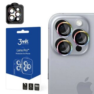 3mk Lens Protection iPhone 16 Pro / 16 Pro Max lencsevédő üvegfólia - szivárvány