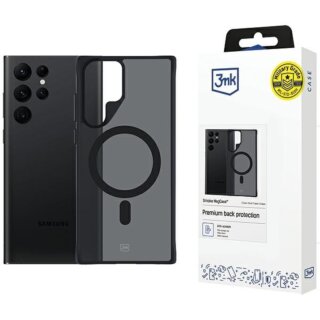 3mk MagCase Smoke MagSafe Samsung Galaxy S22 Ultra 5G kemény hátlap tok - fekete