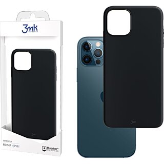 3mk Matt iPhone 12 / 12 Pro szilikon hátlap tok - fekete