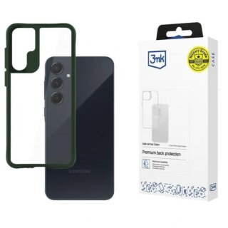 3mk SatinArmor Case+ Samsung Galaxy A55 5G ütésálló kemény hátlap tok - zöld/átlátszó