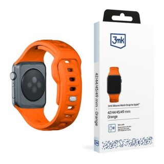 3mk Silicone Watch Apple Watch 46mm / 45mm / 44mm / Ultra 49mm szilikon szíj - narancssárga