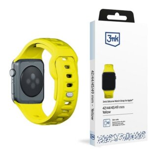3mk Silicone Watch Apple Watch 46mm / 45mm / 44mm / Ultra 49mm szilikon szíj - sárga