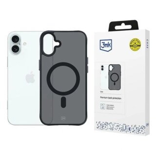 3mk Smoke MagCase MagSafe iPhone 16 Plus ütésálló kemény hátlap to - fekete/átlátszó