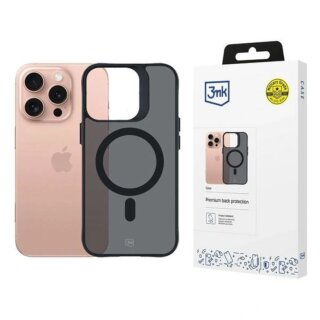 3mk Smoke MagCase MagSafe iPhone 16 Pro ütésálló kemény hátlap to - fekete/átlátszó