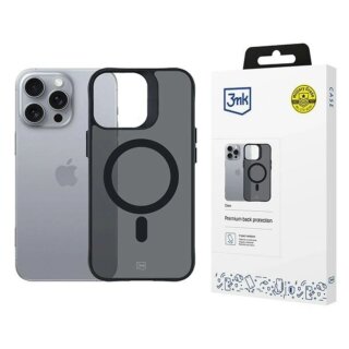 3mk Smoke MagCase MagSafe iPhone 16 Pro Max ütésálló kemény hátlap to - fekete/átlátszó
