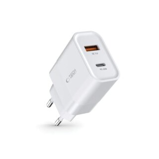 iKi C30W hálózati töltő USB-C PD30W + USB-A QC3.0 - fehér