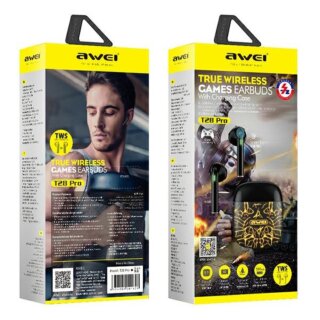 Awei T28 Pro TWS vezeték nélküli Bluetooth fülhallgató + töltőtok - fekete
