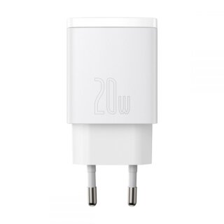 Baseus USB-C PD20W és USB-A QC3.0 USB hálózati töltő 20W - fehér
