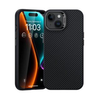 Benks Anti-drop Magnetic MagSafe Kevlar 600D iPhone 14 Plus / 15 Plus ütésálló kemény hátlap tok - fekete