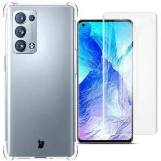 Bizon Clear Pack Oppo Reno 6 Pro 5G szilikon tok + 2db kijelzővédő fólia - átlátszó