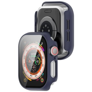 Bizon Case + Glass Watch Apple Watch 42mm kemény tok kijelzővédő üveggel - kék
