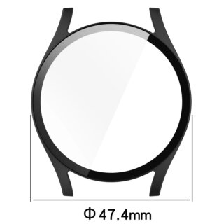 Bizon Case + Glass Watch Samsung Galaxy Watch 7 44mm kemény tok kijelzővédő üveggel - fekete