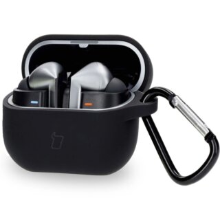 Bizon Headphone Silicone Samsung Galaxy Buds 3 / 3 Pro szilikon tok + karabíner - fekete