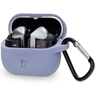 Bizon Headphone Silicone Samsung Galaxy Buds 3 / 3 Pro szilikon tok + karabíner - szürke