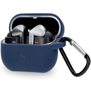 Bizon Headphone Silicone Samsung Galaxy Buds 3 / 3 Pro szilikon tok + karabíner - sötétkék