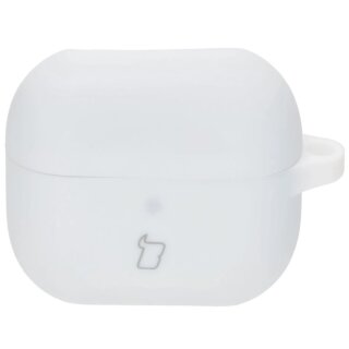 Bizon Headphone Silicone Samsung Galaxy Buds 3 / 3 Pro szilikon tok + karabíner - fehér