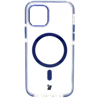 Bizon Case Marco MagSafe iPhone 12 Pro / 12 kemény hátlap tok - átlátszó/kék
