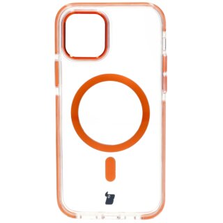 Bizon Case Marco MagSafe iPhone 12 Pro / 12 kemény hátlap tok - átlátszó/narancssárga