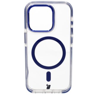 Bizon Case Marco MagSafe iPhone 15 Pro kemény hátlap tok - átlátszó/kék