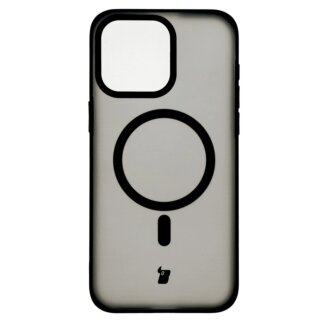 Bizon Case MatteO MagSafe iPhone 15 Pro Max kemény hátlap tok - átlátszó/fekete