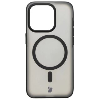 Bizon Case MatteO MagSafe iPhone 15 Pro kemény hátlap tok - átlátszó/fekete