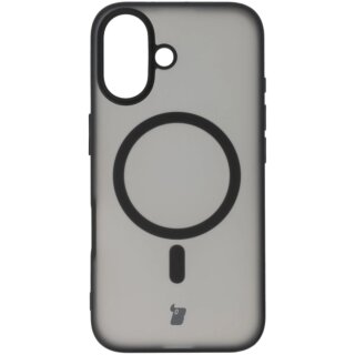 Bizon Case MatteO MagSafe iPhone 16 kemény hátlap tok - átlátszó/fekete