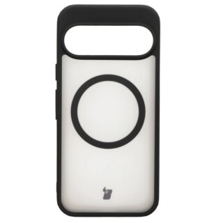 Bizon Case MatteO MagSafe Google Pixel 9/9 Pro kemény hátlap tok - átlátszó/fekete