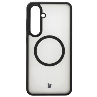 Bizon Case MatteO MagSafe Samsung Galaxy S24 FE kemény hátlap tok - átlátszó/fekete