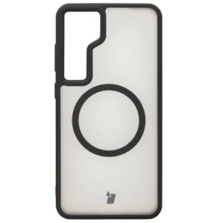 Bizon Case MatteO MagSafe Samsung Galaxy S24 Plus kemény hátlap tok - átlátszó/fekete