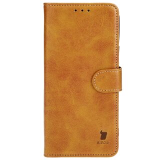 Bizon Case Pocket iPhone 13 Pro Max kinyitható bőr tok - barna