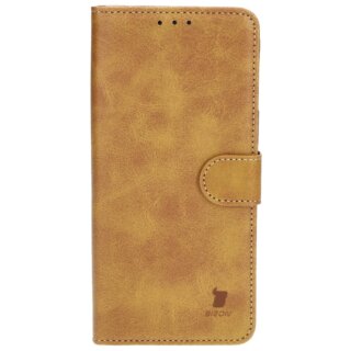 Bizon Case Pocket iPhone 14 Pro Max kinyitható bőr tok - barna