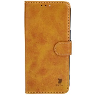 Bizon Case Pocket iPhone 15 Pro Max kinyitható bőr tok - barna