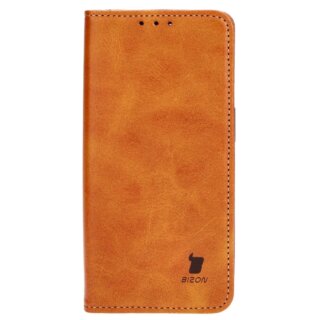 Bizon Case Pocket iPhone 14 Pro kinyitható bőr tok - barna