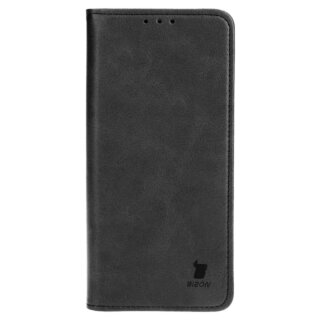 Bizon Case Pocket Oppo A38 4G kinyitható bőr tok - fekete