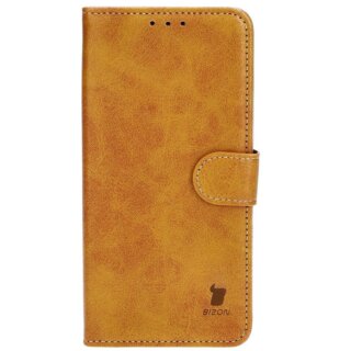Bizon Case Pocket Samsung Galaxy S23 Plus kinyitható bőr tok - barna