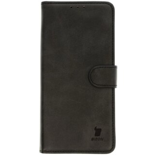 Bizon Case Pocket Xiaomi 14T kinyitható bőr tok - fekete