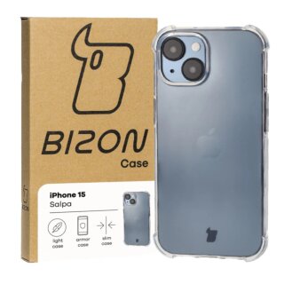 Bizon Case Salpa iPhone 15 ütésálló szilikon tok - matt átlátszó