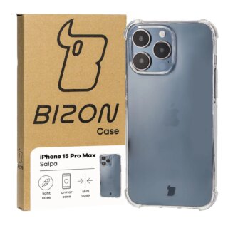 Bizon Case Salpa iPhone 15 Pro Max ütésálló szilikon tok - matt átlátszó