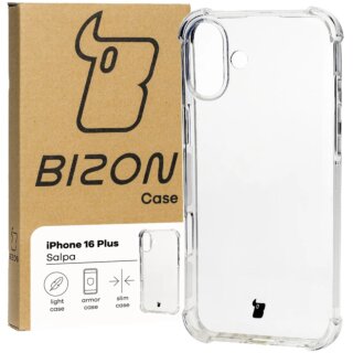 Bizon Case Salpa iPhone 16 Plus ütésálló szilikon tok - matt átlátszó