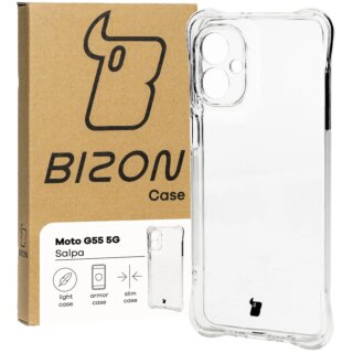 Bizon Case Salpa Motorola Moto G55 5G ütésálló szilikon tok - matt átlátszó